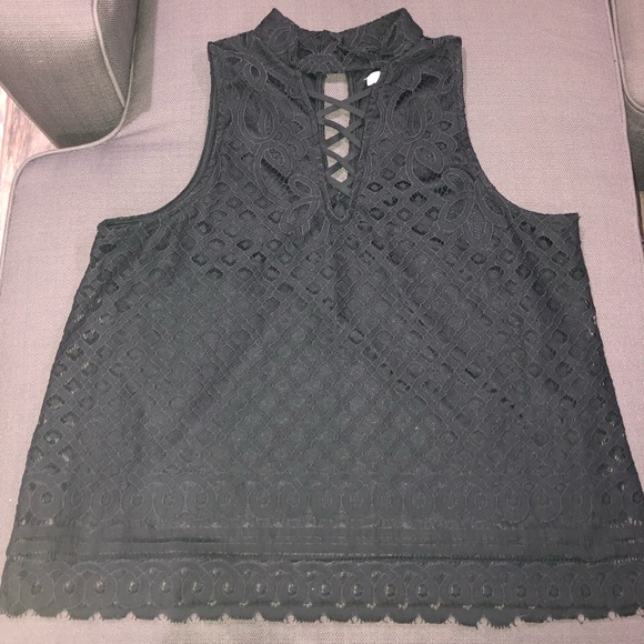 love, Fire Tops - Love Fire sleeveless black lace blouse size XL